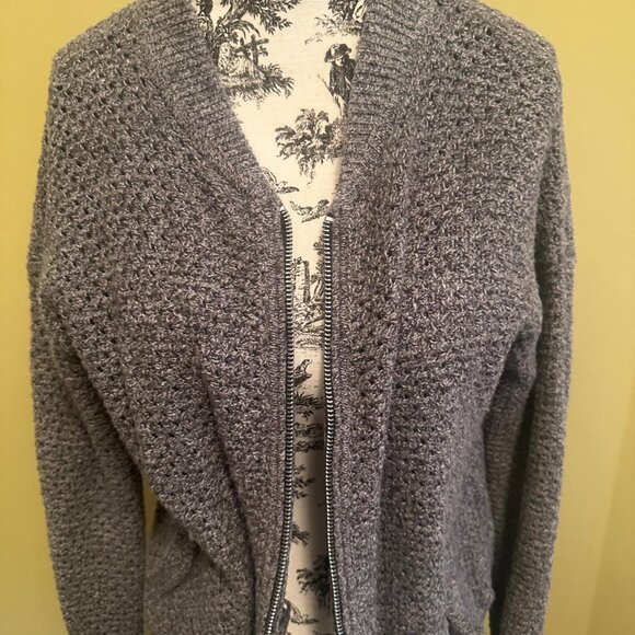 GAP PL MERINO KNIT BOMBER ZIPPER CARDIGAN - Picture 2 of 9